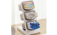 Desktop Pen Holder Rack Removable Pencil Holder Slanted Compartment Organizer Space-Saving Pen Rack Compact for Students, Office