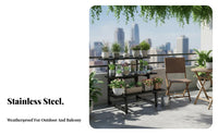Stainless Steel Rack Indoor Outdoor Multi-Tier Plant Stand Rust-Resistant Floor Standing Planter Holder for Balcony, Living Room, Patio