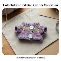 BJD Doll Clothes Button Knitted Doll Sweater Handmade Miniature Knitted Sweater for Kids