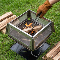 Campfire Stand Wind Shield Stainless Steel Foldable Portable