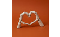 Skeletal Palm and Heart Figurine Smooth Surface Bone Palm and Heart Statue Easy to Affectionate Hand Figurine