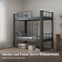 Dormitory Bunk Bed Stable Structure Metal Bunk Bed Anti-Slip Ladder for Students, Families, Dorm Room, Apartment Quarters