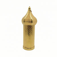 Perforated Metal Lantern LED Hollow-out Lantern Long-Lasting Safe for Tabletop, Patio