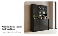 Large Capacity Dining Room Buffet Cabinet Versatile Dining Room Sideboard Adjustable Shelves Coffee Bar Cabinet Wide Countertop for Interior Design Enthusiasts, Homeowners, Families, Entryway, Home Office