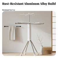 Wheeled Folding Clothes Airer Foldable Garment Stand Collapsible Design