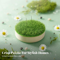 Lawn Effect Artificial Grass Display Disc Pastoral Theme Doll Base Round Design Figure Stand Versatile Application for Collectors, Photographers, Desk Decoration, Miniature Scenes, Miniature Scene Building, Photo Shoots