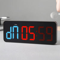 Large Display LED Gym Timer Adjustable Brightness Workout Timer Customizable Interval Clock with Wall Mount Bright for Athletes, Fitness Studio