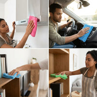 7 Piece Cleaning Cloths Set with Microfibre Cloth, High Absorbency Cleaning Cloths for Kitchen and Bathroom, Glass Cleaning Cloth
