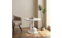 Round Side Table Modern Sofa Side Table Geometric Nightstand for Living Room, Bedroom