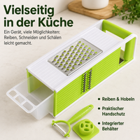 Multifunctional Vegetable Slicer with Container, Modern Vegetable Grater Made of 430 Stainless Steel, 4-Sided for Julienne, Slicing, Shredding, Chopping