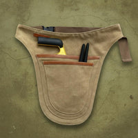 Canvas Tool Pouch Adjustable Strap Tool Belt Pouch Multiple-Pocket Utility Apron for Electricians