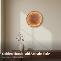 Annual Circle Wall Clock Decorative Tree Circle Wall Clock Noiseless Mechanism for Living Room, Bedroom, Office