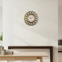 Clock with Openwork Frame Vintage Quartz Wall Clock 10-Inch for Hallway, Bedroom
