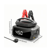 Smart Battery Charger Portable Battery Charger with Digital Display Compact Universal for Car Owners, Garage, Roadside Emergency