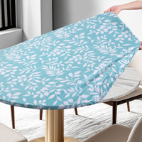 Round Tailored Tablecloth Waterproof Tablecloth with Elastic Edge Elasticized Table Cover for Patio, Picnic