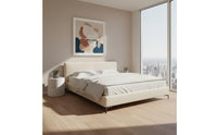 Levitating Bed Frame Solid Wood Construction Headboardless Foundation Bed Scratch-Resistant Upholstery Bedroom Furniture for Loft