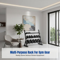 Dumbbell Rack, Multi-Functional Storage Stand, Home Gym Equipment, Barbell Holder, Weight Plate Organizer, Space-Saving Design