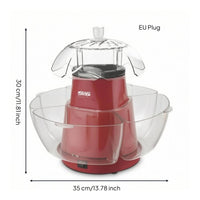 Red Body Popcorn Appliance with Bowls Transparent Lid Electric Popcorn Appliance 1200W Kitchen Appliance European Plug
