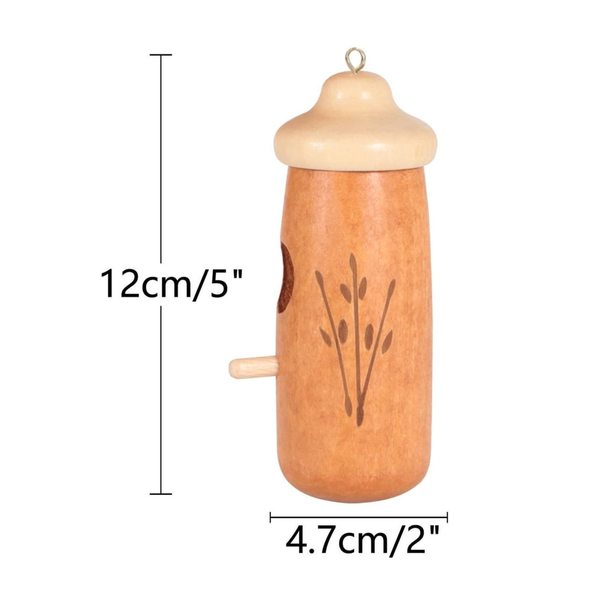 Wooden Hummingbird House Side Entrance Wood Bird Nest Perch