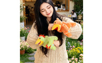 Dinosaur Wristband Fuzzy Wearable Plushy Toy Embroidered Eyes for Children, Kids