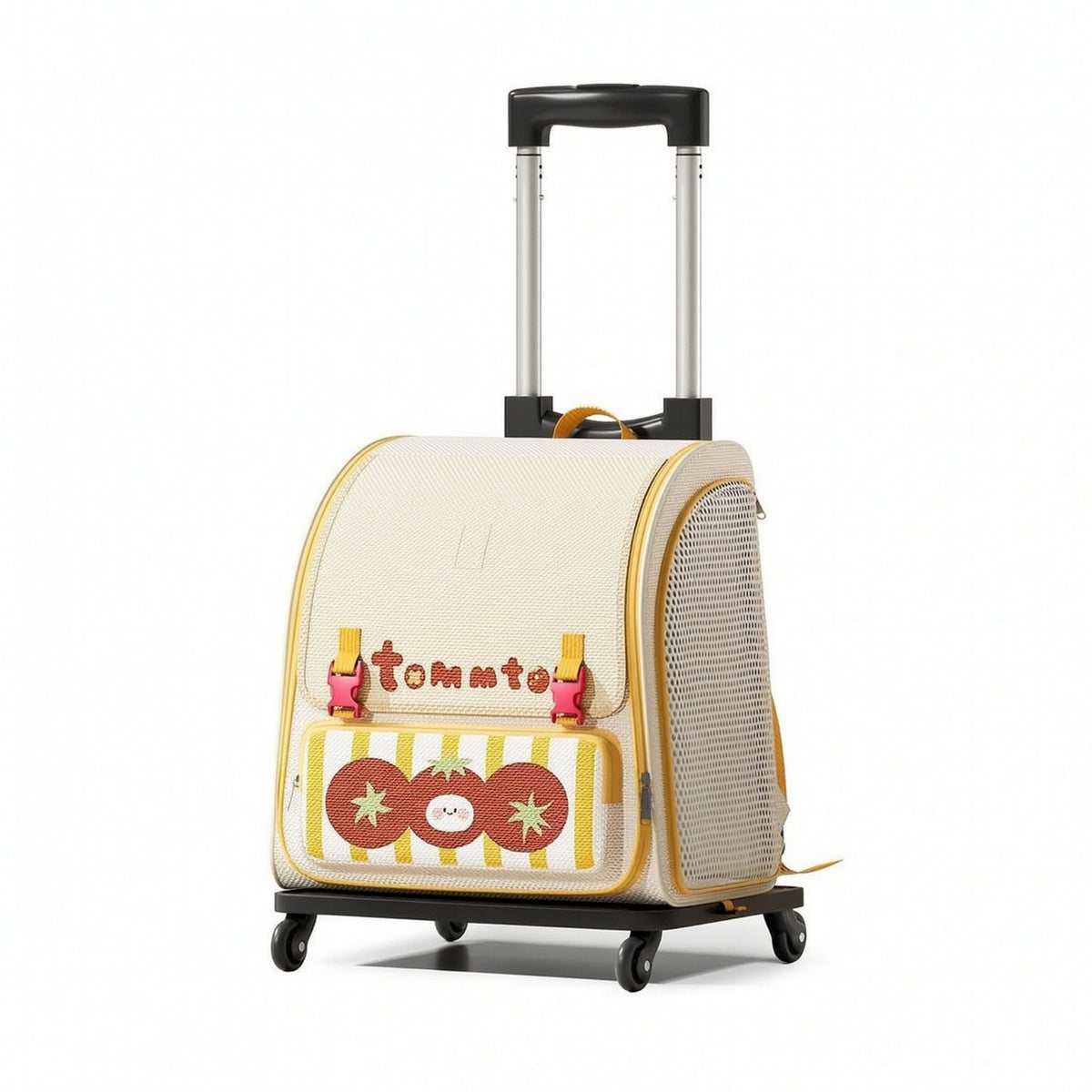 Pet Carrier Backpack with Wheels Hands-Unrestricted Pet Carrier with Wheels Ventilated Comfortable for Travelers, Travel