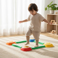 8 Pieces Balance Stepping Stones with Lights Musical Sensory Crossing Stones Active Coordination Toy for Young Children