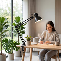 Desk Lamp with Clamp Mount Adjustable Clamp-Mounted Desk Lamp Space-Saving Flexible for Artists, Workbench