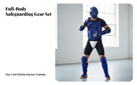Shock Absorption Sanda Safeguarding Gear Set Force Resistant Full Body Combat Arts Protection Long-Lasting Combat Training Gear Kit Adjustable Fit for Kickboxers, Adults, Beginners, Competitions, Dojo, Gym