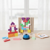 Wooden Block Puzzle Interactive Battle Puzzle Educational Tabletop Game with Chime Families, Young Children, Playroom, Classroom