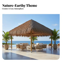 Artificial Thatch Roof Retardant Simulation Straw Roof Panel Realistic Appearance Artificial Thatch Tile for Outdoor, Grass Shack Bar, Gazebo