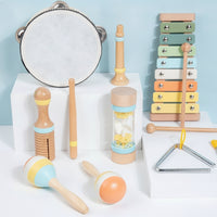 8 Pieces Percussion Set with Xylophone Early-Learning Young Child Instrument Set Preschool for Young Children