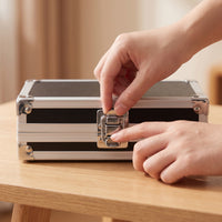 Aluminum Storage Box Lightweight Hard Shell Case with Latch Secure Storage for Travel