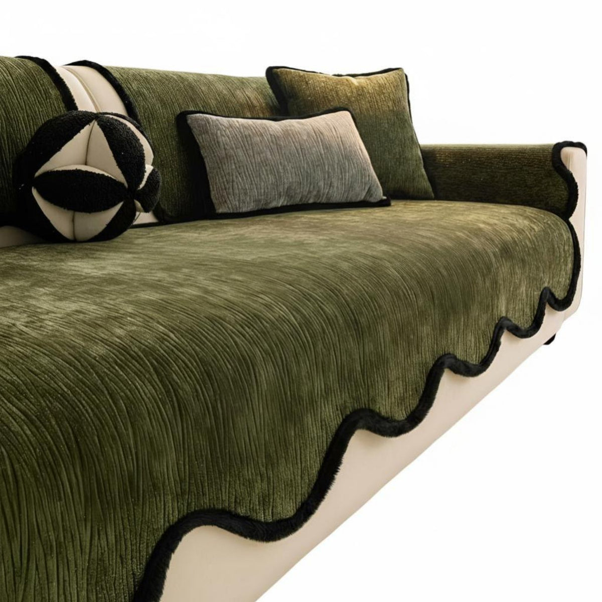 Chenille Sofa Pad, Non-Slip, All-Season, Thick, Universal Fit, Modern Minimalist