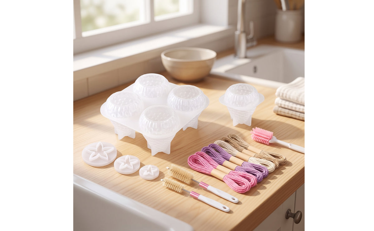 14 Pieces Soap Form Kit with Cords Easy Release Strawberry Soap Form Reusable for Crafters