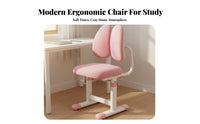 Comfortable Seat Cushion Adjustable Kids Study Chair High-Density Foam Padding Adjustable Student Study Chair Sturdy Construction Easy to Clean for Students, Girls, Teenagers, Homework, Online Classes, Reading, Bedroom