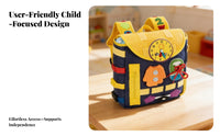 Flap-Top Felt Activity Backpack Adjustable Straps Soft Structured Backpack Sturdy Materials Kids Busy Bag Roomy Main Compartment