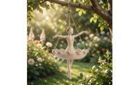 Graceful Ballet Dancer Hanging Planter Dance-Inspired Hanging Planter with Ballerina Figure Stylish Whimsical Ballerina Plant Holder Versatile for Garden
