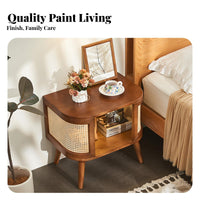 Minimalist Design Woven Door decorative Cabinet Nordic influenced Nightstand Japanese artistic Bedside Table Multi-Functional for Apartment Dwellers, homeowners, Adults, Bedroom, Living Room, Hallway, Entryway