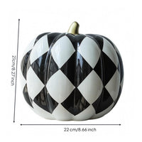 Golden Stem Pumpkin Decor Large Ceramic Ornament Heavy Home Decoration