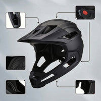 Bike Helmet with Detachable Chin Guard CE Certified Helmet with Detachable Chin Bar Impact-Resistant Removable