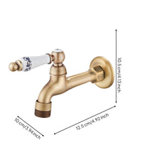 Wall Mounted Cold Water Faucet Compact Single Cold Water Spout Retro Threaded Wall Tap for Mop Sink