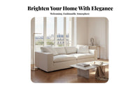 FluffyLike Comfort plump Straight Sofa Japanese minimalist aesthetic stylistic Modern Plush Sofa exceptionally soft Couch feather-filled-Filled seat pads for Apartment Dorganic simplicityllers, residents, Interior Design lovers, Lounge Area, Home, Bedroom
