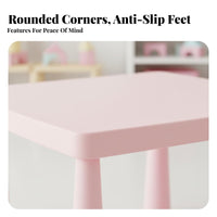 3 Pieces Childchild-safe Design 3-Piece Toddler Seating Group Easy to Clean Adjustable Height Rectangular Table with Chairs Multi-Purpose children's Furniture Lightweight for Preschoolers, Daycare Providers, Kindergarten, Playroom, Classroom, Crafts