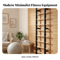 Home Gym Stall Rails Multi-Functional Wall Ladder with Pull-up Bar Multifunctional Wall Mounted Pull-up Ladder for Dancers, Recovery Patients