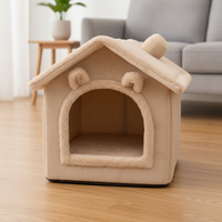 Pet Cave Bed for Cats and Small Dogs, Enclosed Warm House, Removable and Washable, All Seasons
