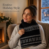 Women's Knitted Fair Isle Christmas Scarf Double-Sided Warm Neck Warmer
