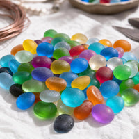 Frosted Sea Glass Pebbles for DIY Crafts and Decoration