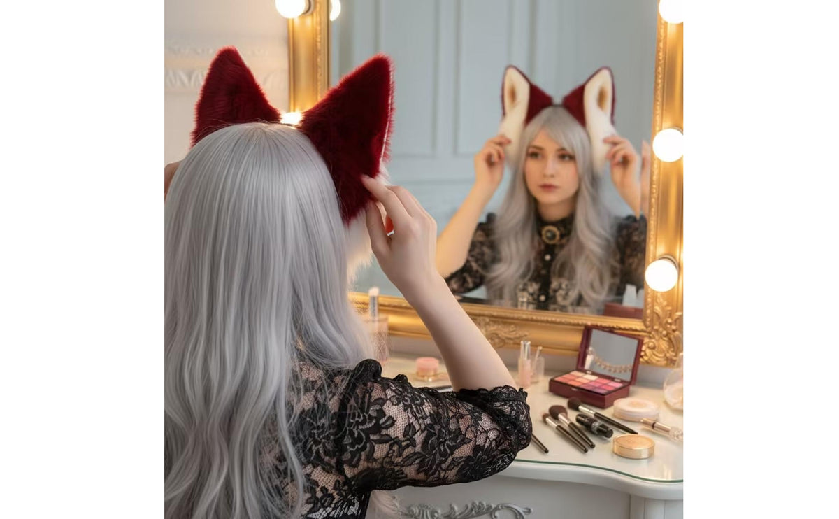 Velvety Animal Ear Headband Fuzzy Cosplay Headband Soft Costume Headpiece Cute for Cosplayers, Roleplay