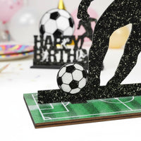 Wooden Football Decoration Soccer Table Decoration Easy to Assemble Soccer Theme Table Centerpiece for Men