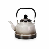 Glossy Glossy Finish Enamel Stovetop Kettle Thickened Body Enamel Tea Kettle Heat-Resistant Whistling Teapot Fast Heating for Cooktop Top, Exposed Flame